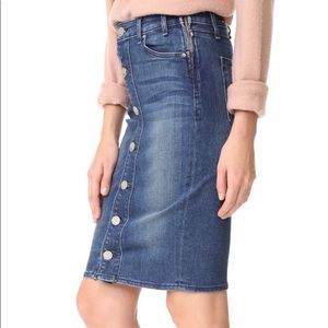McGuire side zip button down denim pencil skirt